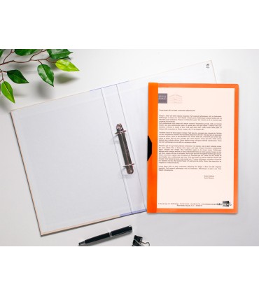 Carpeta liderpapel dossier pinza lateral polipropileno din a4 naranja fluor opaco 30 hojas pinza deslizante