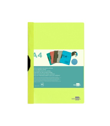 Carpeta liderpapel dossier pinza lateral polipropileno din a4 amarillo fluor opaco 30 hojas pinza deslizante