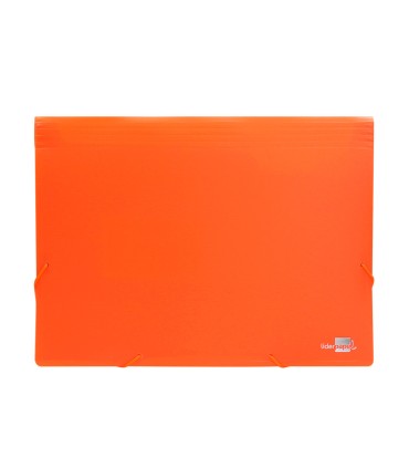 Carpeta liderpapel clasificador fuelle polipropileno din a4 naranja fluor opaco 13 departamentos