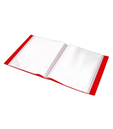 Carpeta liderpapel personaliza 100 fundas polipropilenodin a4 rojo translucido con cajetin