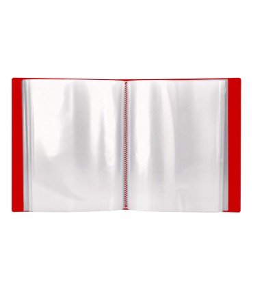 Carpeta liderpapel personaliza 100 fundas polipropilenodin a4 rojo translucido con cajetin