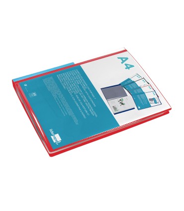 Carpeta liderpapel personaliza 20 fundas canguro polipropileno din a4 rojo translucido portada y lomo