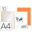 Carpeta liderpapel escaparate 10 fundas polipropileno din a4 naranja fluor opaco