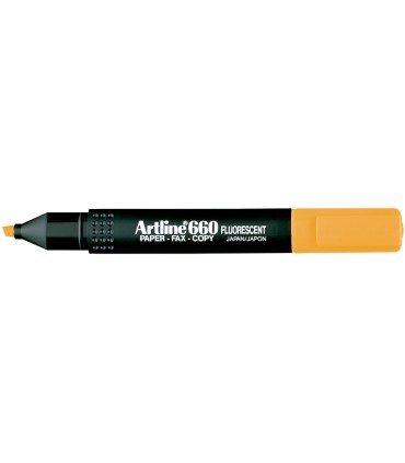 Rotulador artline fluorescente ek 660 naranja punta biselada