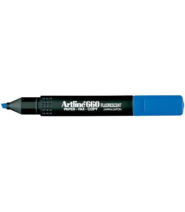 Rotulador artline fluorescente ek 660 azul punta biselada