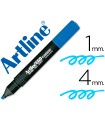 Rotulador artline fluorescente ek-660 azul punta biselada