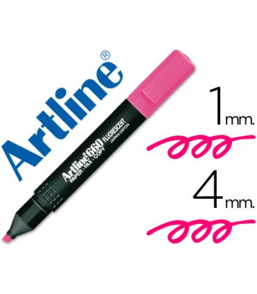 Rotulador artline fluorescente ek 660 rosa punta biselada