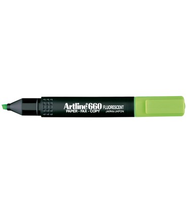 Rotulador artline fluorescente ek 660 verde punta biselada