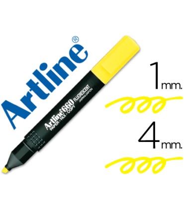 Rotulador artline fluorescente ek 660 amarillo punta biselada