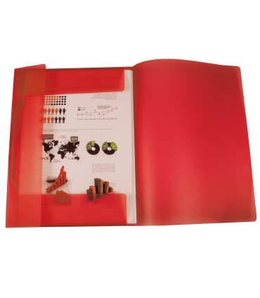 Carpeta liderpapel portadocumentos solapas polipropileno din a3 rojo translucido lomo flexible