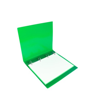 Carpeta liderpapel 4 anillas 25 mm mixtas polipropileno din a4 verde manzana opaco