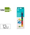 Tempera solida en barra liderpapel escolar 10 gr caja de 12 colores surtidos