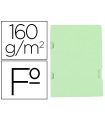 Subcarpeta liderpapel folio verde tres uñeros plastificada 160g/m2