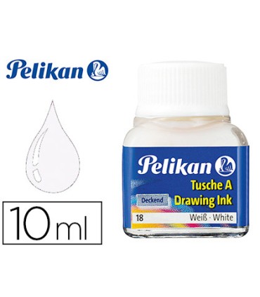 Tinta china pelikan blanco bote de 10 ml