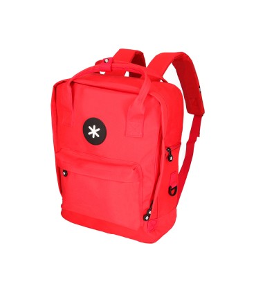 Cartera antartik mochila 2 asas y bolsillos exteriores rojo 300x115x390 mm