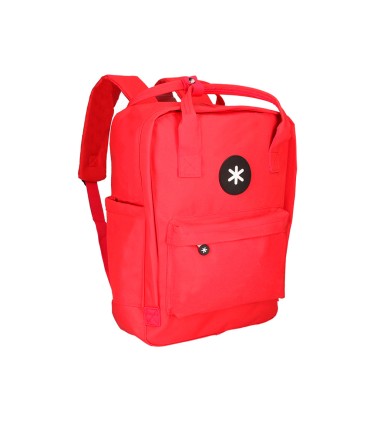 Cartera antartik mochila 2 asas y bolsillos exteriores rojo 300x115x390 mm