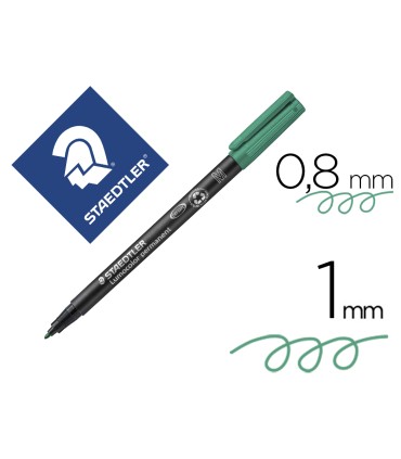 Rotulador staedtler lumocolor retroproyeccion punta de fibrapermanente 317 5 verde punta media redonda 08 1 mm