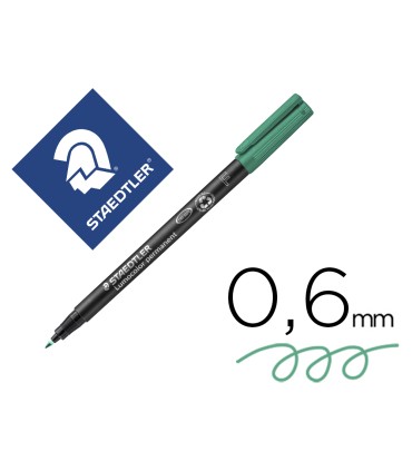 Rotulador staedtler lumocolor retroproyeccion punta de fibrapermanente 318 5 verde punta fina redonda 06 mm