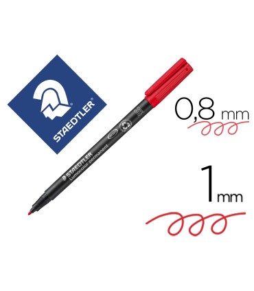 Rotulador staedtler lumocolor retroproyeccion punta de fibrapermanente 317 2 rojo punta media redonda 08 1 mm