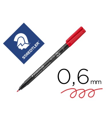 Rotulador staedtler lumocolor retroproyeccion punta de fibrapermanente 318 2 rojo punta fina redonda 06 mm