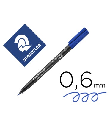 Rotulador staedtler lumocolor retroproyeccion punta de fibrapermanente 318 3 azul punta fina redonda 06 mm