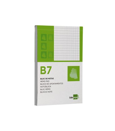 Bloc notas liderpapel cuadro 4mm b7 80 hojas 60g m2 perforado