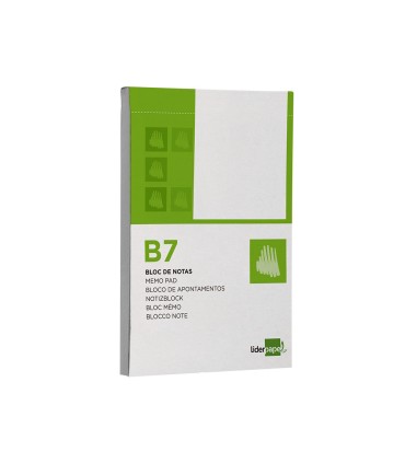 Bloc notas liderpapel liso b7 80 hojas 60g m2 perforado