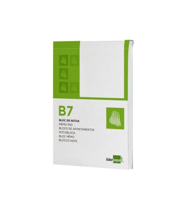 Bloc notas liderpapel liso b7 80 hojas 60g m2 perforado