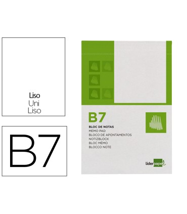 Bloc notas liderpapel liso b7 80 hojas 60g m2 perforado