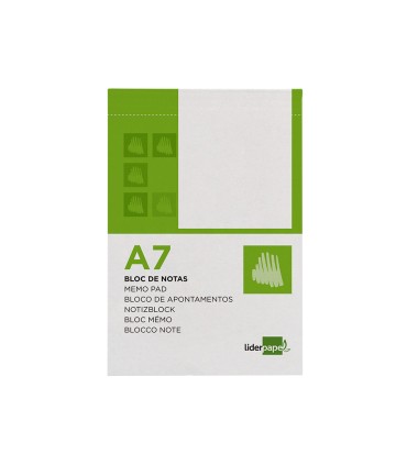 Bloc notas liderpapel liso a7 80 hojas 60g m2 perforado