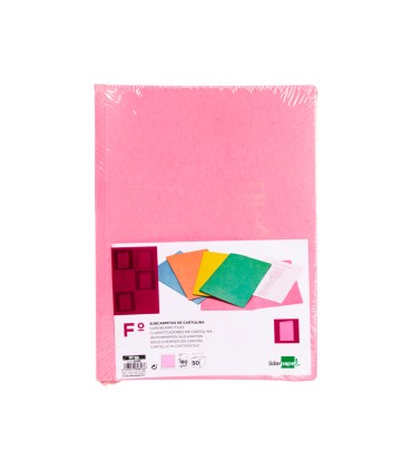 Subcarpeta liderpapel folio rosa pastel 180g m2