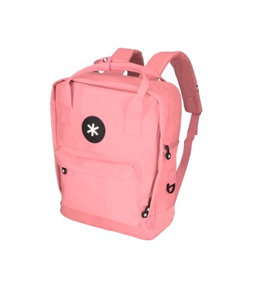 Cartera antartik mochila 2 asas y bolsillos exteriores coral 300x115x390 mm