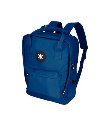 Cartera antartik mochila 2 asas y bolsillos exteriores azul 300x115x390 mm