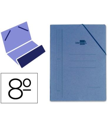 Carpeta liderpapel gomas octavo bolsa carton compacto azul