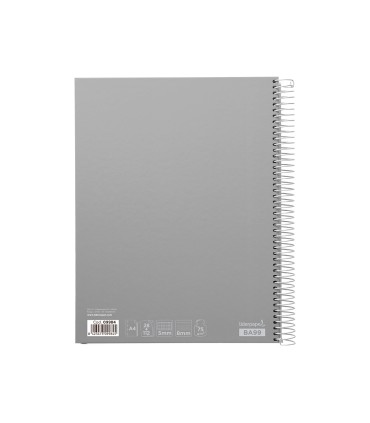 Cuaderno espiral liderpapel a4 micro jolly multidisciplina tapa forrada 140h 75gr 28h 5mm 112h hrtal