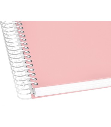 Cuaderno espiral liderpapel a4 micro crafty tapa forrada 120h 90 gr cuadro 5 mm 5 bandas 4 colores color rosa