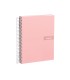 Cuaderno espiral liderpapel a4 micro crafty tapa forrada 120h 90 gr cuadro 5 mm 5 bandas 4 colores color rosa