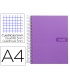 Cuaderno espiral liderpapel a4 micro crafty tapa forrada 120h 90gr cuadro 5mm 5 bandas 4 taladros color violeta