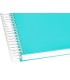 Cuaderno espiral liderpapel a4 micro crafty tapa forrada 120h 90gr cuadro 5mm 5 bandas 4 taladros color turquesa