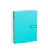 Cuaderno espiral liderpapel a4 micro crafty tapa forrada 120h 90gr cuadro 5mm 5 bandas 4 taladros color turquesa