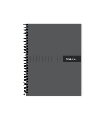 Cuaderno espiral liderpapel a4 micro crafty tapa forrada 120h 90 gr cuadro 5 mm 5 bandas 4 colores color negro