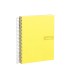 Cuaderno espiral liderpapel a4 micro crafty tapa forrada 120h 90gr cuadro 5mm 5 bandas 4 taladros color amarillo