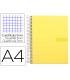 Cuaderno espiral liderpapel a4 micro crafty tapa forrada 120h 90gr cuadro 5mm 5 bandas 4 taladros color amarillo