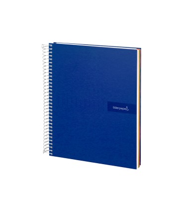 Cuaderno espiral liderpapel a4 micro crafty tapa forrada 120h 90 gr cuadro 5 mm 5 bandas 4 colores color azul