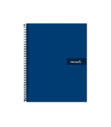 Cuaderno espiral liderpapel a4 micro crafty tapa forrada 120h 90 gr cuadro 5 mm 5 bandas 4 colores color azul