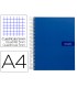 Cuaderno espiral liderpapel a4 micro crafty tapa forrada 120h 90 gr cuadro 5 mm 5 bandas 4 colores color azul