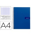 Cuaderno espiral liderpapel a4 micro crafty tapa forrada 120h 90 gr cuadro 5 mm 5 bandas 4 colores color azul