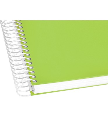 Cuaderno espiral liderpapel a4 micro crafty tapa forrada 120h 90 gr cuadro 5 mm 5 bandas 4 colores color verde