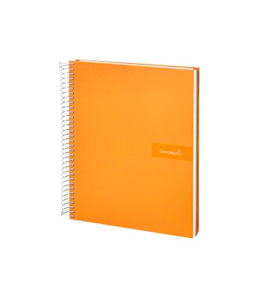 Cuaderno espiral liderpapel a4 micro crafty tapa forrada 120h 90 gr cuadro 5 mm 5 bandas 4 colores color naranja