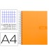 Cuaderno espiral liderpapel a4 micro crafty tapa forrada 120h 90 gr cuadro 5 mm 5 bandas 4 colores color naranja